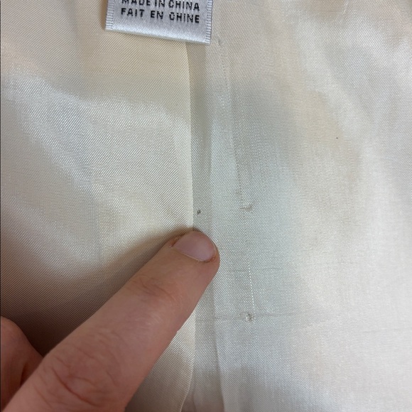 NYGARD Collection Linen Blend Blazer, Gold Thread, Peplum Jacket - Size 6 petite - Picture 9 of 13